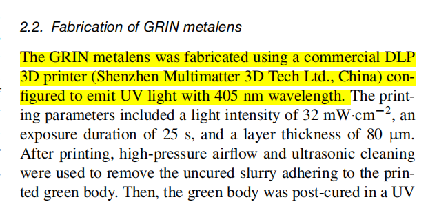 文献热点丨南科大葛锜/王荣团队实现高精度陶瓷超构透镜DLP打印